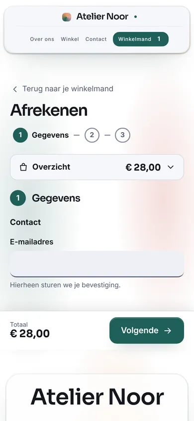 Afrekenen bij Atelier Noor