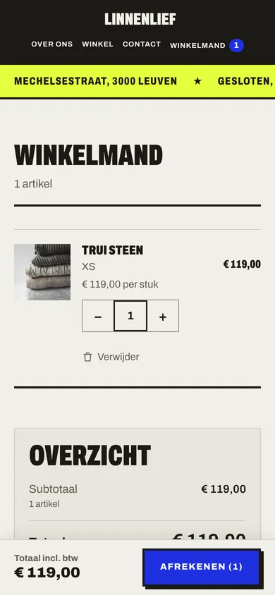 De winkelmand bij Linnenlief