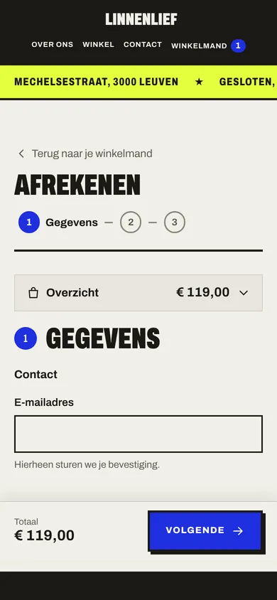 Afrekenen bij Linnenlief