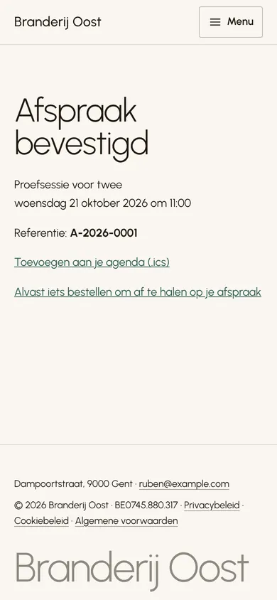 De afspraak is bevestigd, op een gsm.
