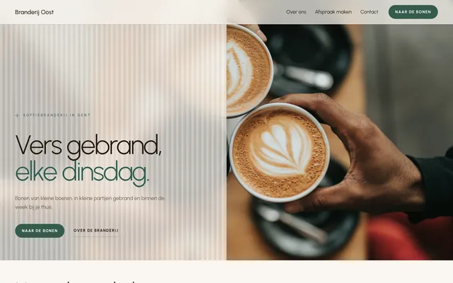 De website van Branderij Oost.